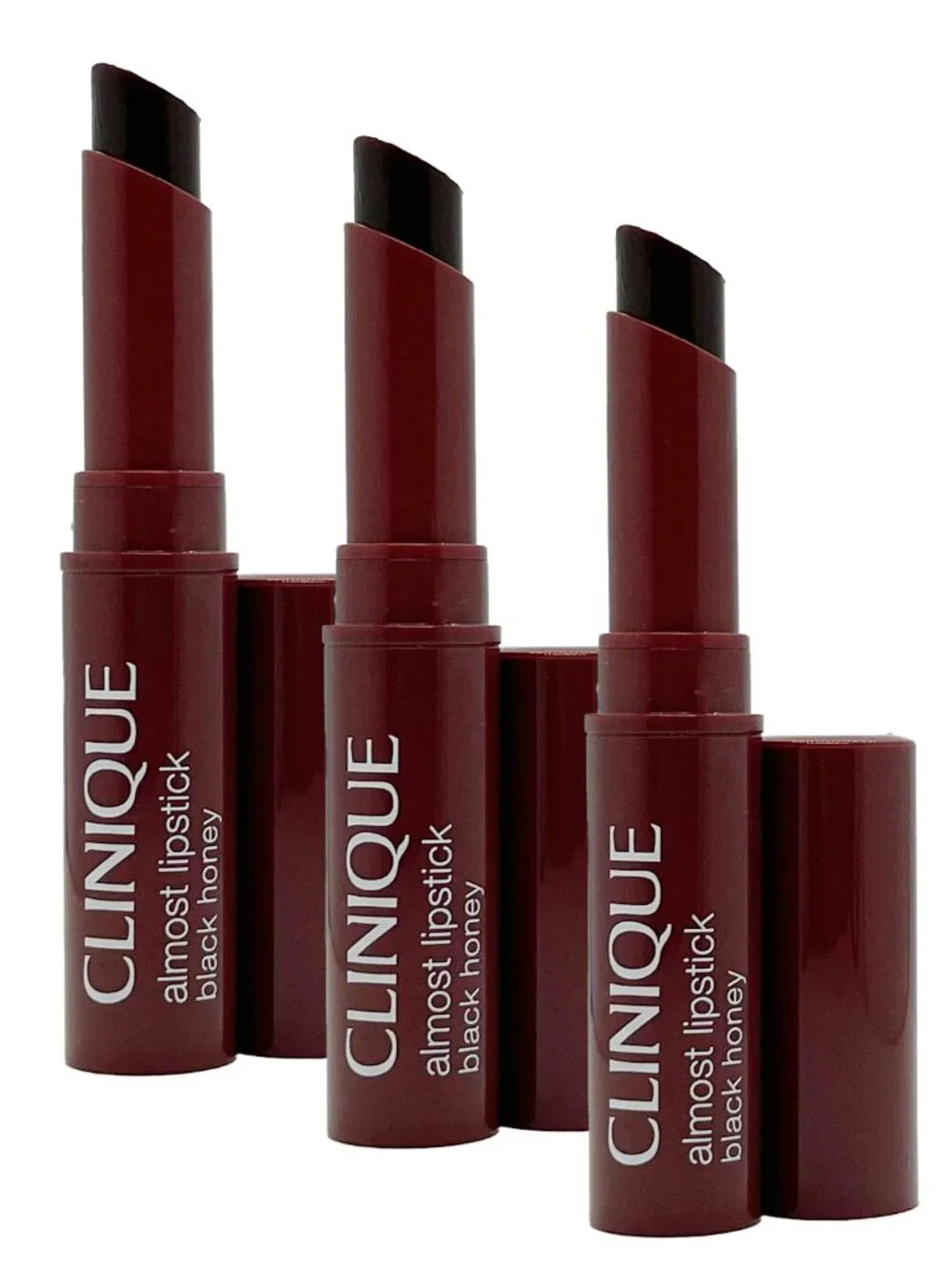 3 Pack - Clinique Almost Lipstick - Black Honey, 0.04oz / 1.2g Travel Size, NEW